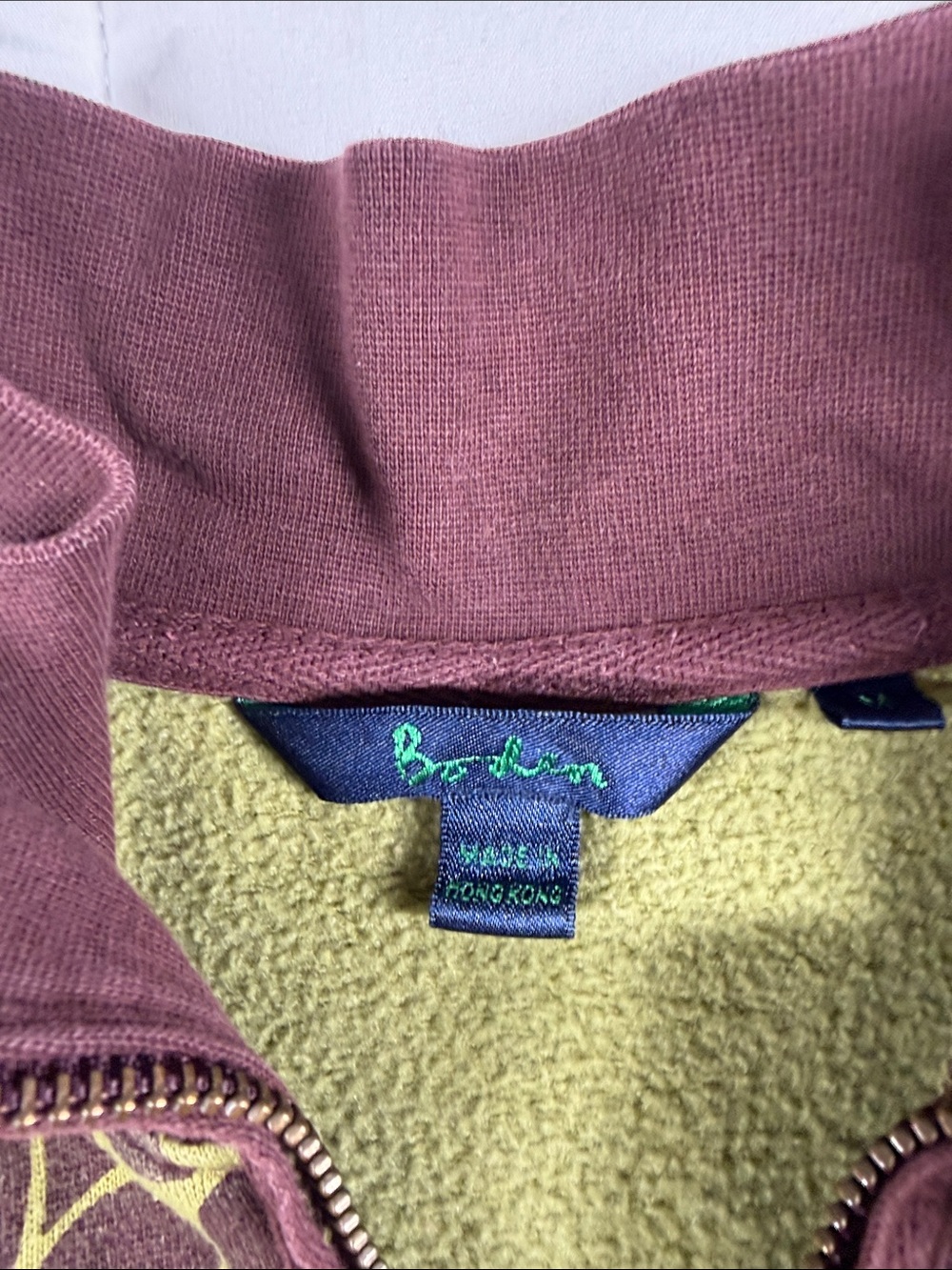 Boden Olive & Brown Floral Full Zip Sweatshirt Jacket. M - Picture 4 of 13